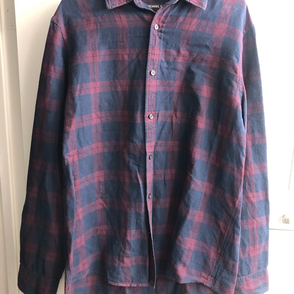 Michael Kors Blue and Red Checkered Shirt